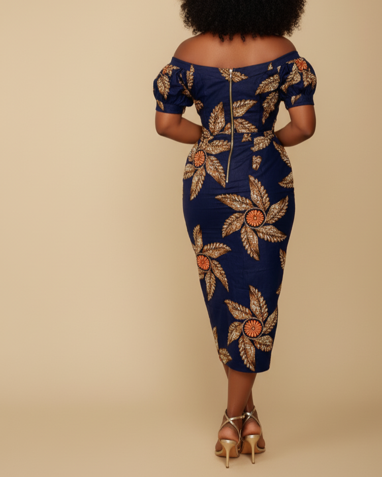 Idia Off Shoulder Midi Dress