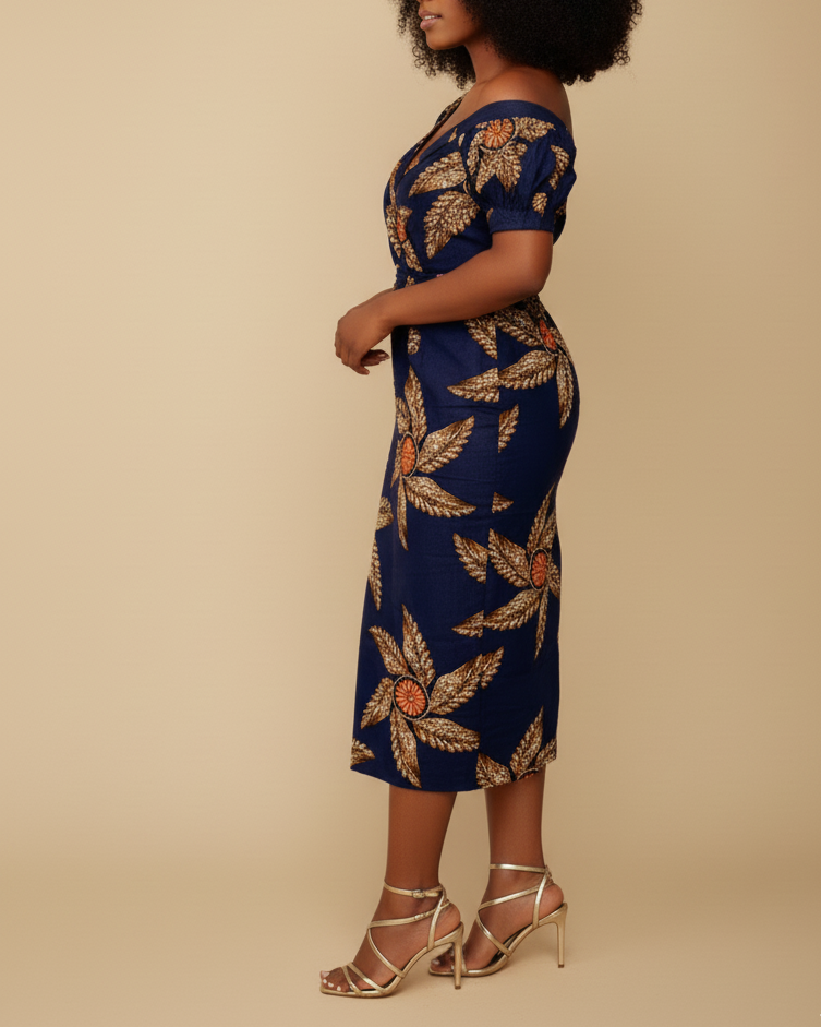 Idia Off Shoulder Midi Dress