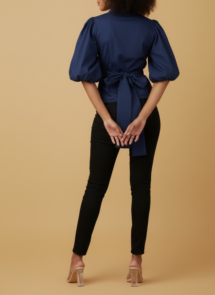 Mali 3/4 Bishop Sleeve Tie Top