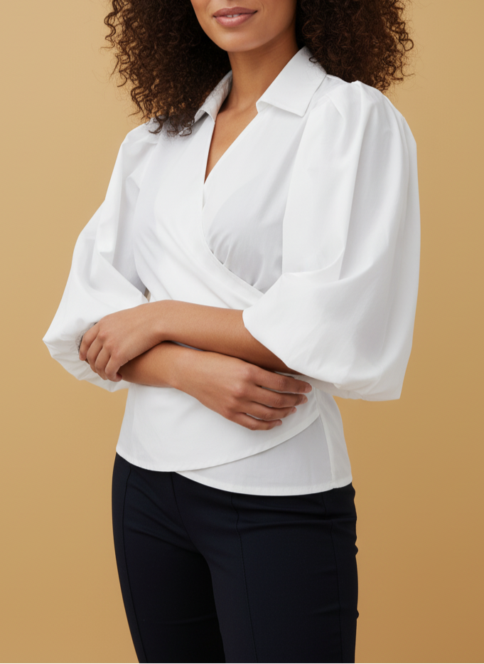 Mali 3/4 Bishop Sleeve Tie Top