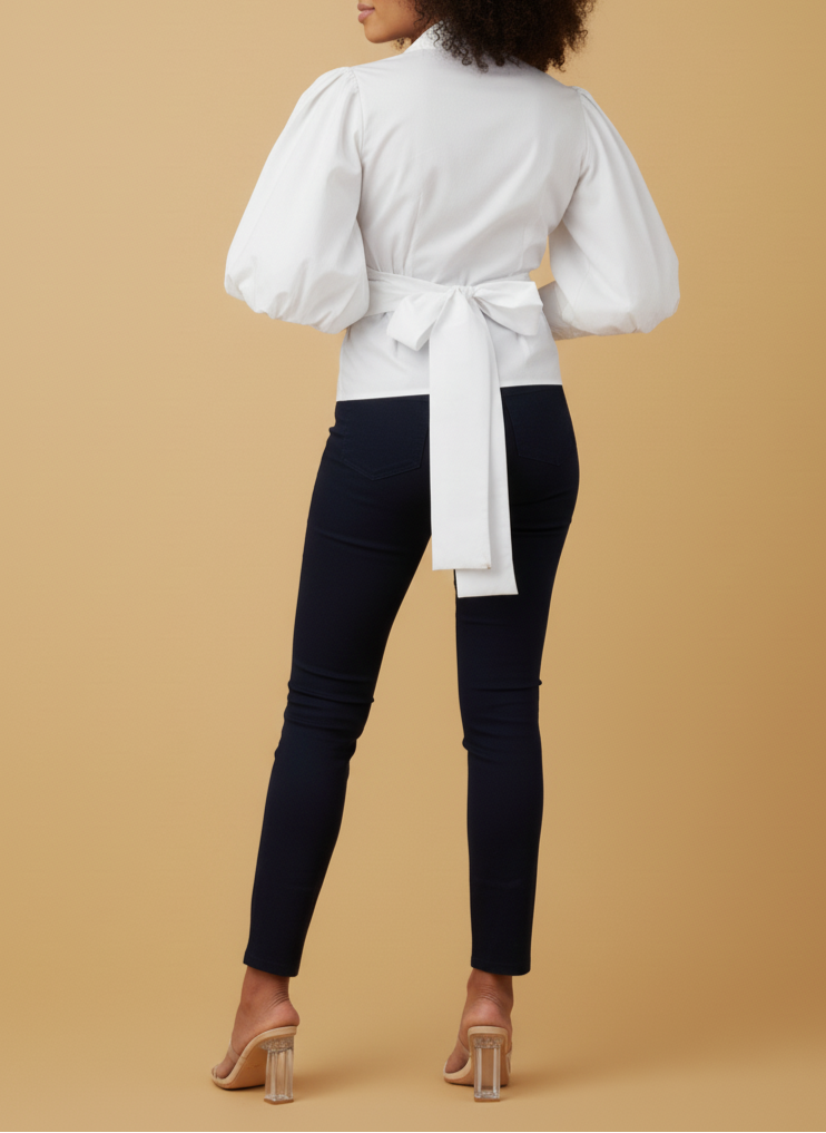 Mali 3/4 Bishop Sleeve Tie Top