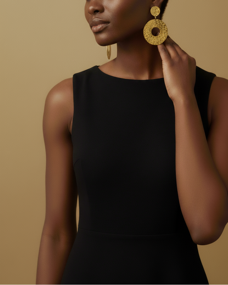 Mviringo Brass Earrings