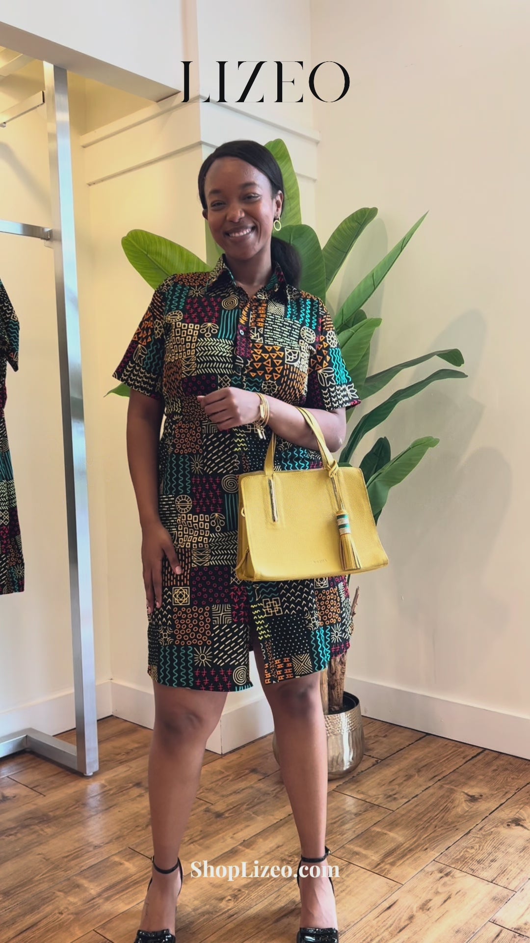 african-print-shirt-dress-multicolor-video