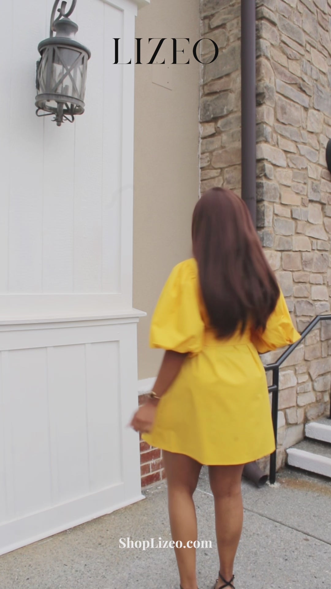 bubble-sleeve-tent-dress-mustard-video